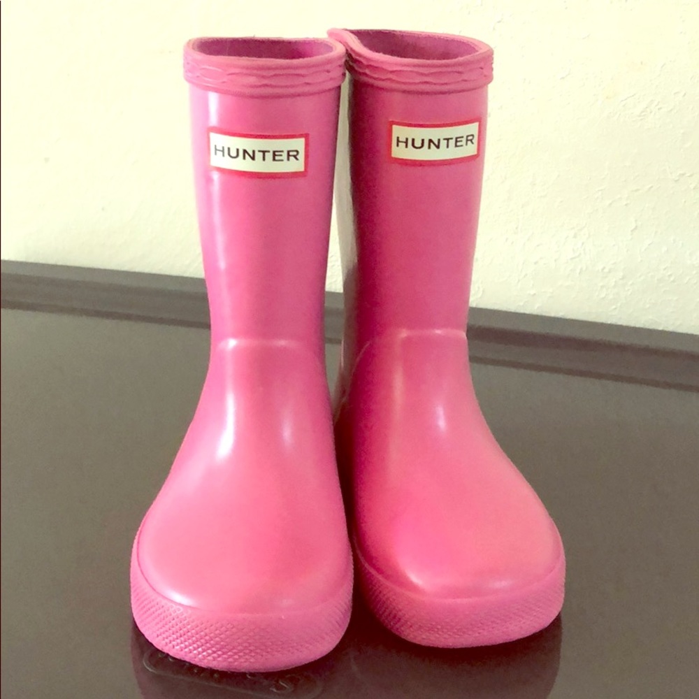 Pink hunter boots